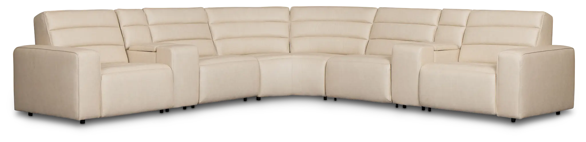 Sawyer Ivory Micro Large Triple Power Reclining Two-arm Sectional Sawyer Ivory Micro Large Triple Power Reclining Two-arm Sectional