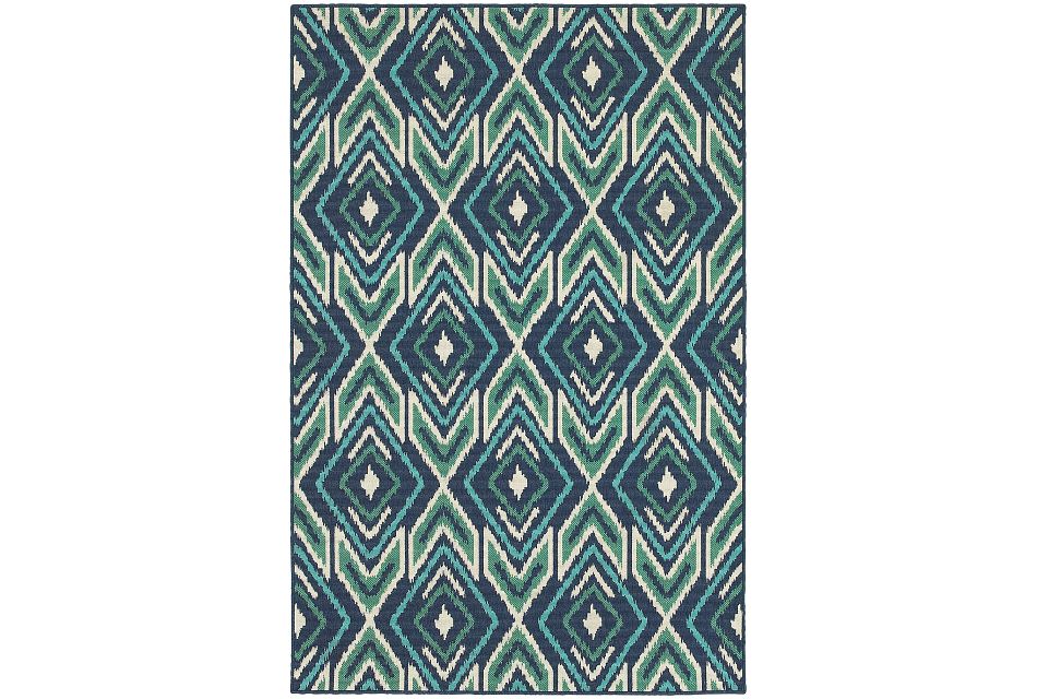 Megan Dark Blue Indoor/outdoor 8x10 Area Rug