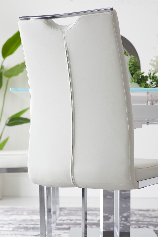 Treviso White Upholstered Side Chair