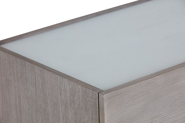 Rio Light Tone Glass 2-drawer Nightstand