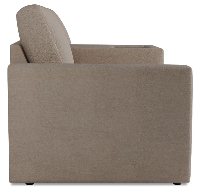 Citymod Beige Fabric 3-piece Modular Sofa With Media Console