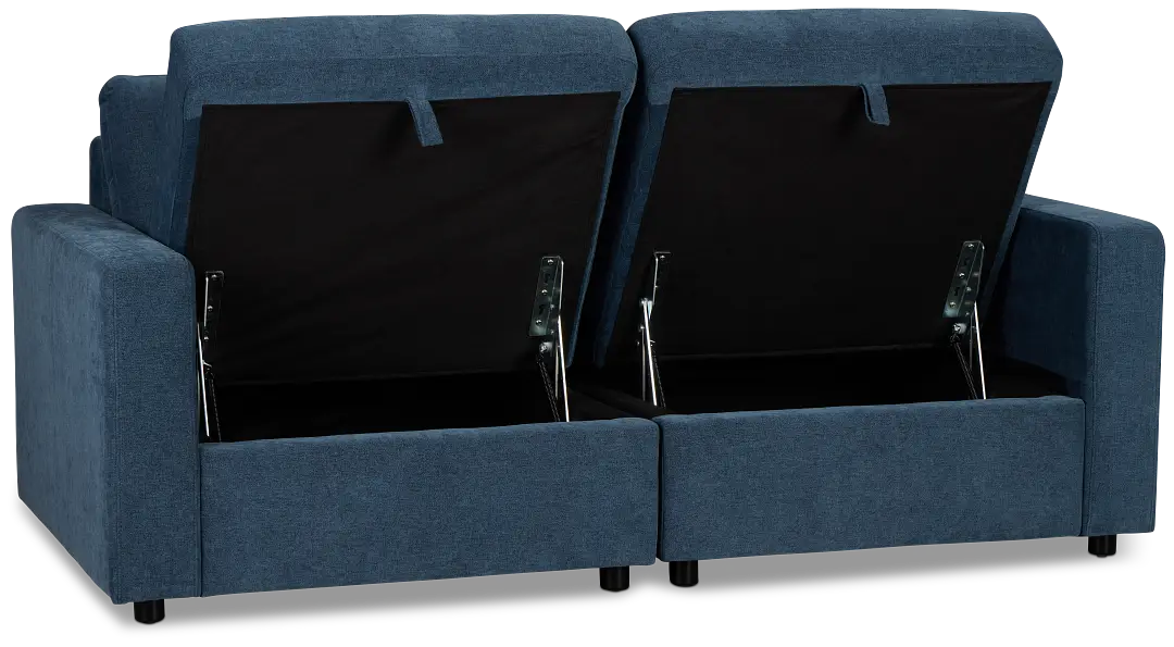 Addie Blue Fabric 2-piece Modular Storage Sofa Addie Blue Fabric 2-piece Modular Storage Sofa