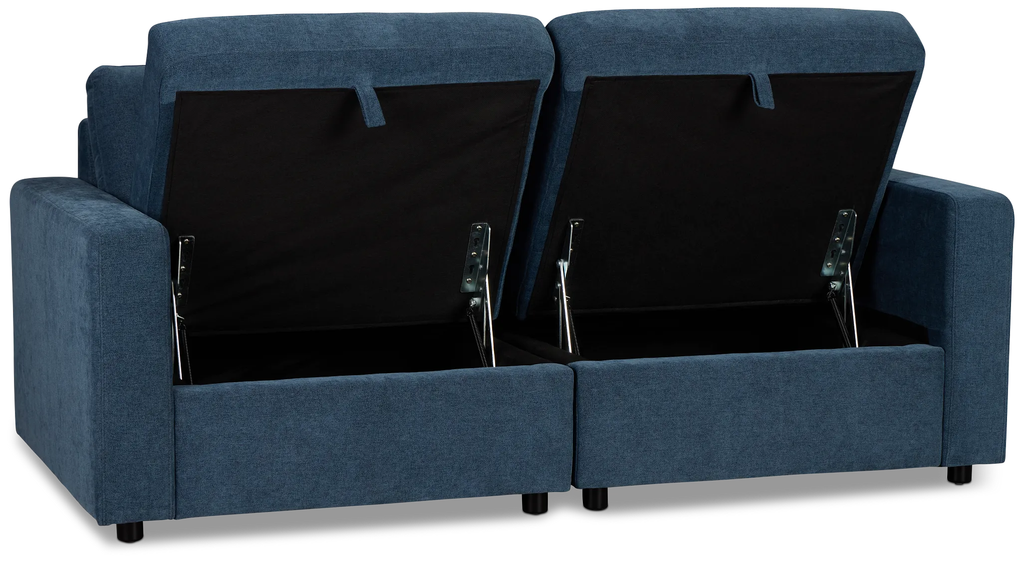 Addie Blue Fabric 2-piece Modular Storage Sofa