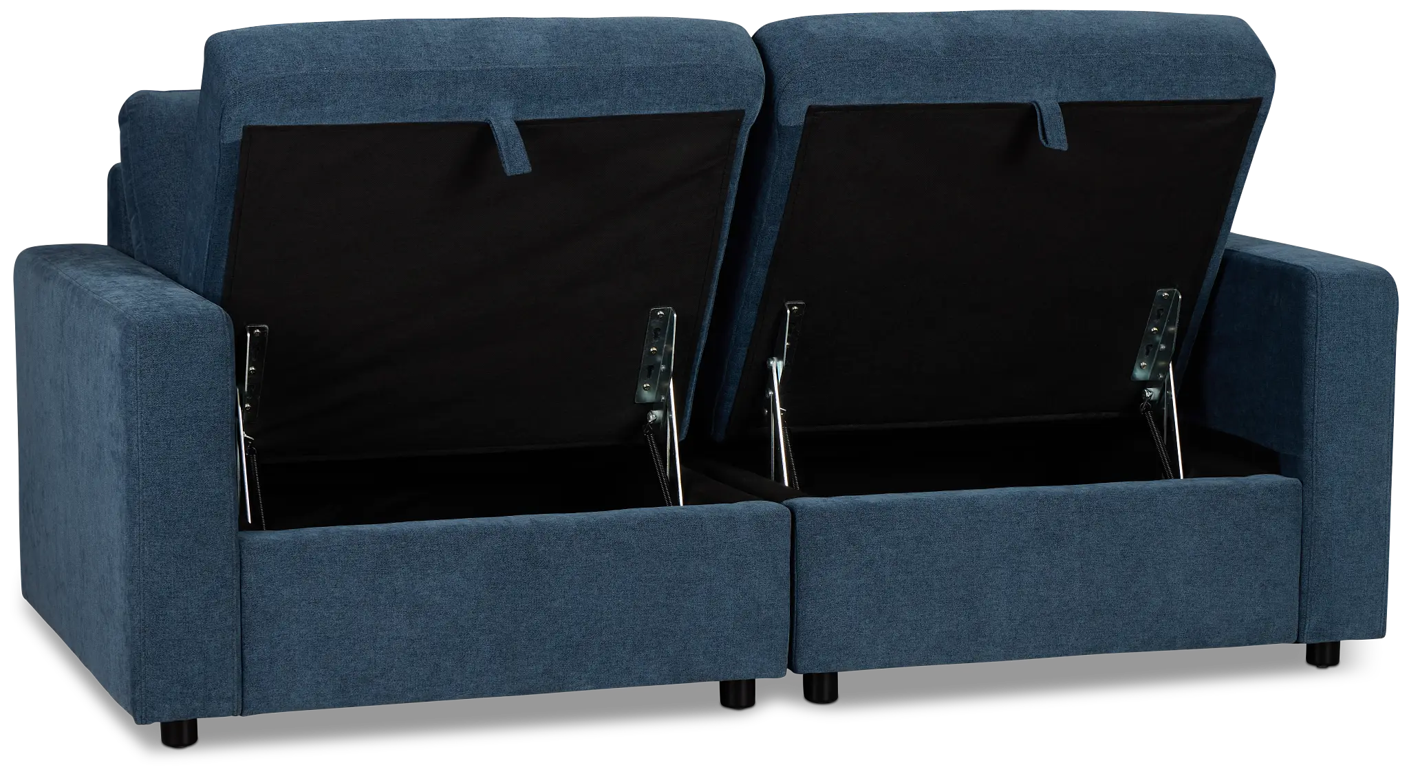 Addie Blue Fabric 2-piece Modular Storage Sofa Addie Blue Fabric 2-piece Modular Storage Sofa