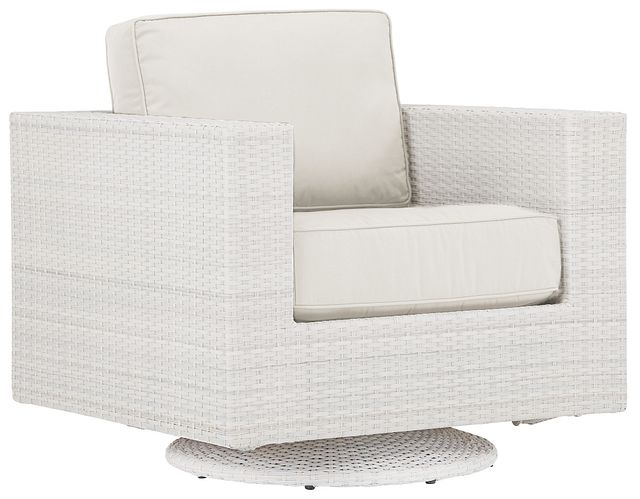 Biscayne White Swivel Chair