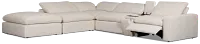Drift Light Beige Fabric Large Left Bumper Power Reclining Sectional