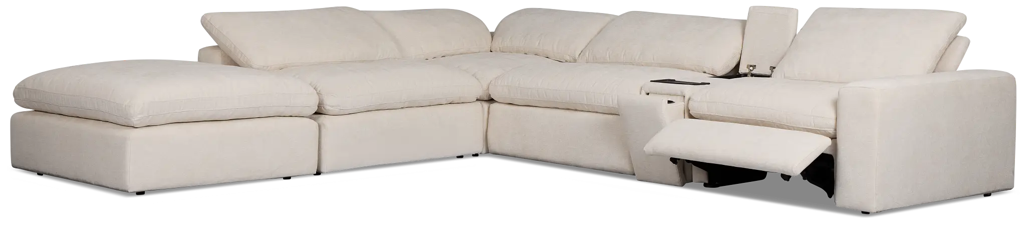 Drift Light Beige Fabric Large Left Bumper Power Reclining Sectional Drift Light Beige Fabric Large Left Bumper Power Reclining Sectional