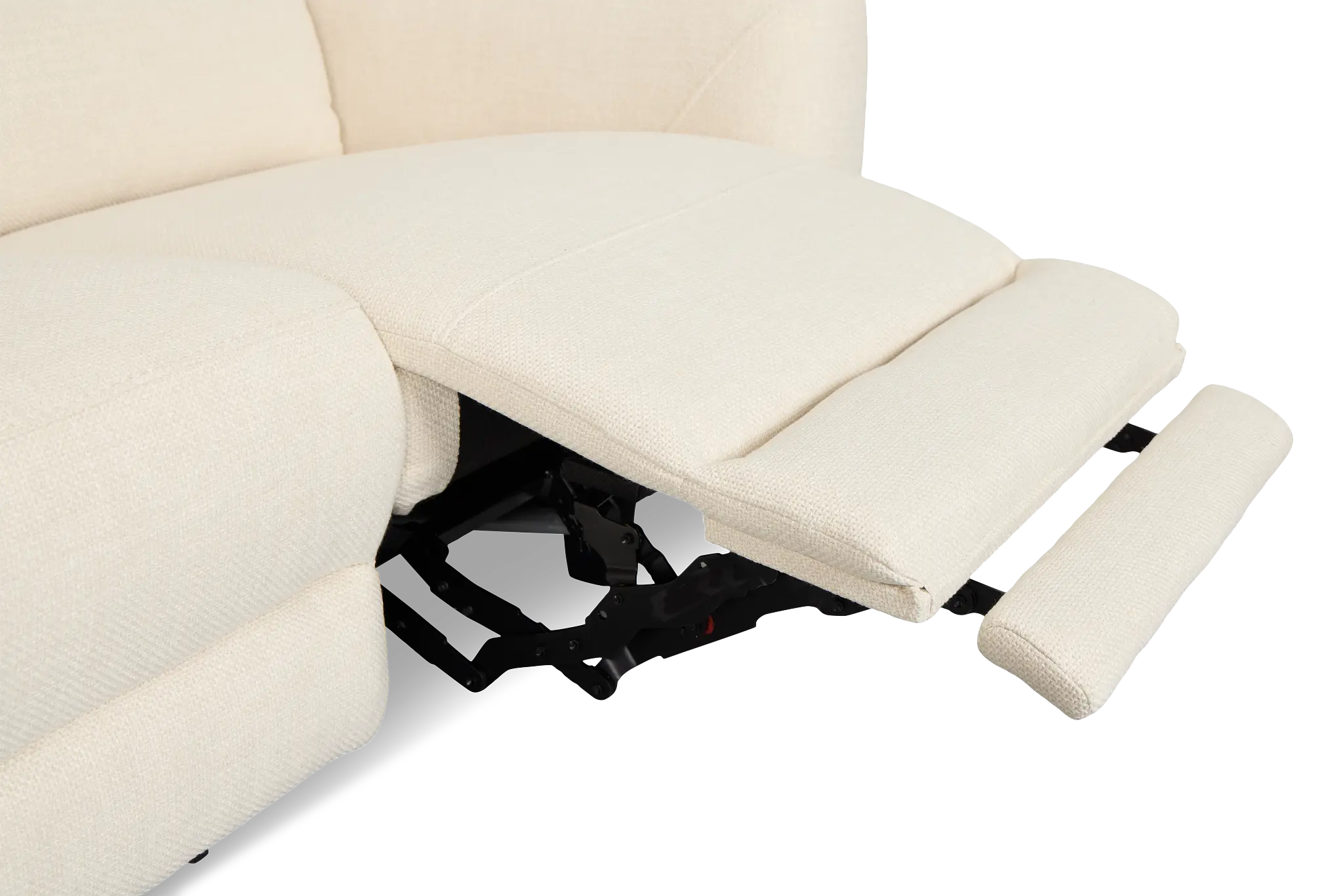 Keaton White Fabric Power Reclining Sofa W/ Power Headrest Keaton White Fabric Power Reclining Sofa W/ Power Headrest