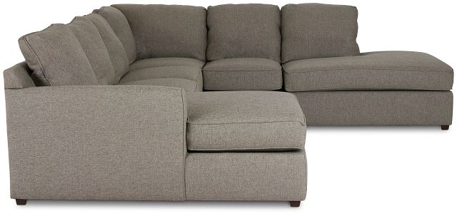 Asheville Brown Fabric Large Right Bumper Sectional (3)