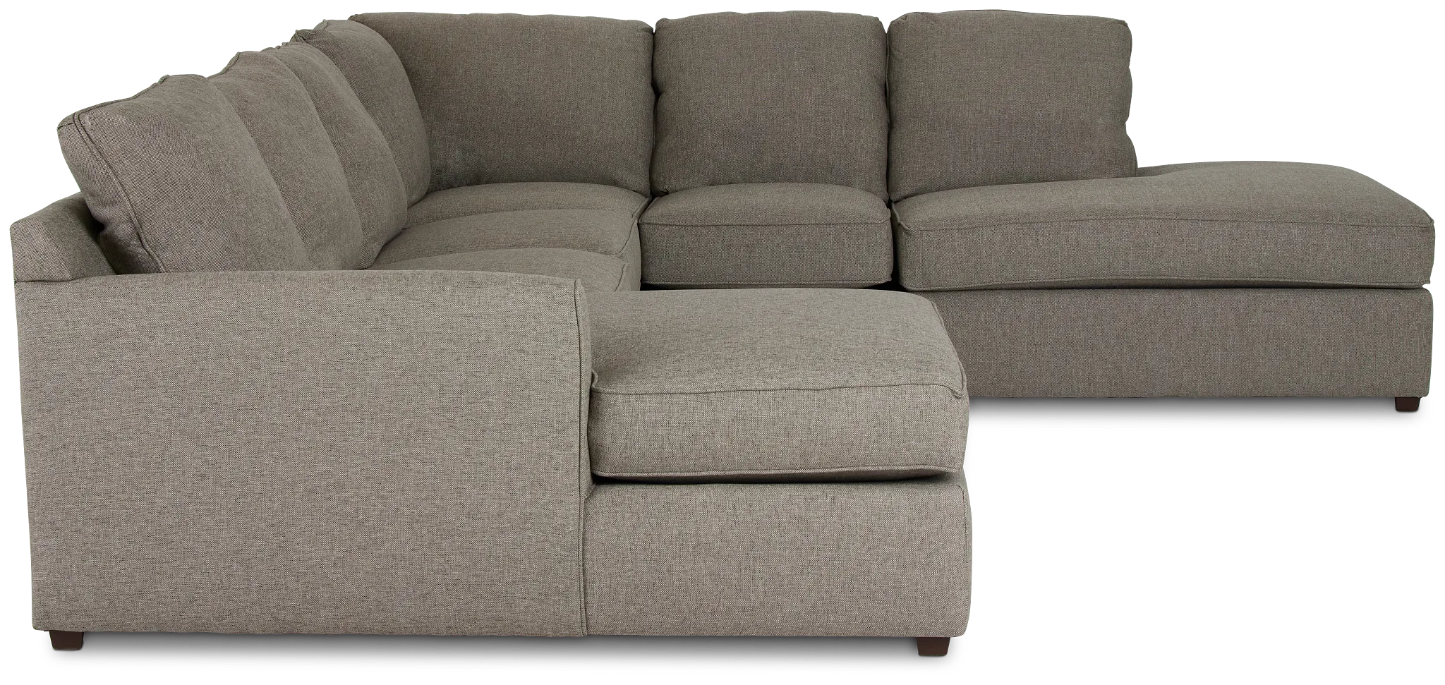 Asheville Brown Fabric Large Right Bumper Sectional