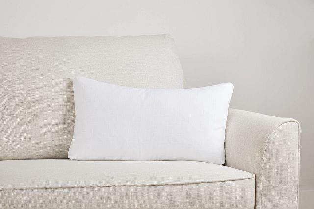 Zeke White Lumbar Accent Pillow