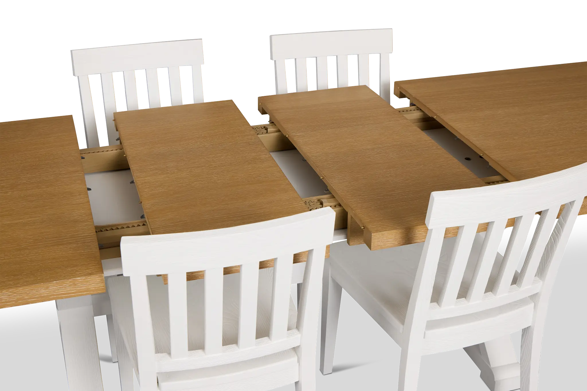 Nantucket Two-tone Rect Table & 4 White Wood Chairs Nantucket Two-tone Rect Table & 4 White Wood Chairs