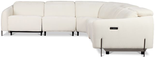 Zuri White Velvet Small Two-arm Power Reclining Sectional