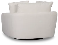 Serena White Fabric Swivel Chair