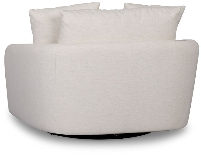 Serena White Fabric Swivel Chair