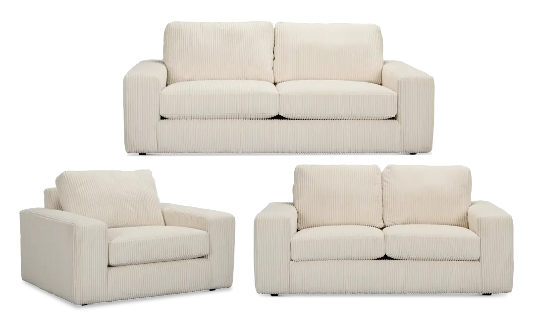 Charlie Ivory Fabric Living Room Charlie Ivory Fabric Living Room