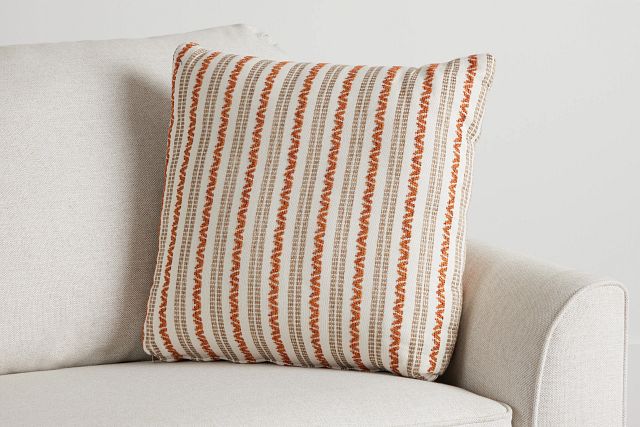 Budreau Orange Fabric 20" Accent Pillow