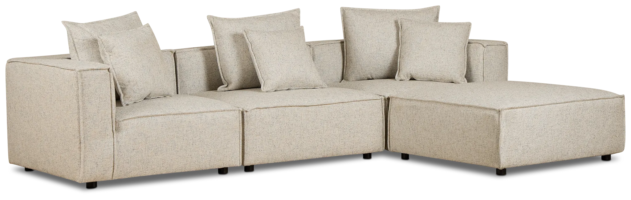 Tatum Beige Fabric 4-piece Bumper Sectional