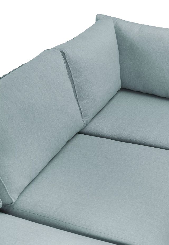 Raleigh Teal Woven Small Two-arm Sectional (7)