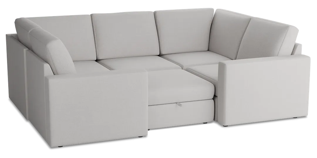Citymod Light Gray Fabric 6-piece Pit Sectional