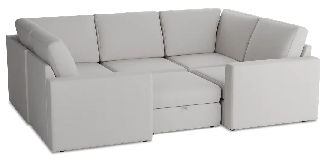 Citymod Light Gray Fabric 6-piece Pit Sectional Citymod Light Gray Fabric 6-piece Pit Sectional