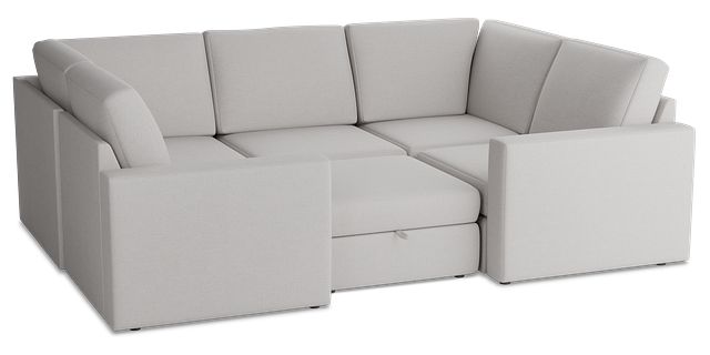 Citymod Light Gray Fabric 6-piece Pit Sectional