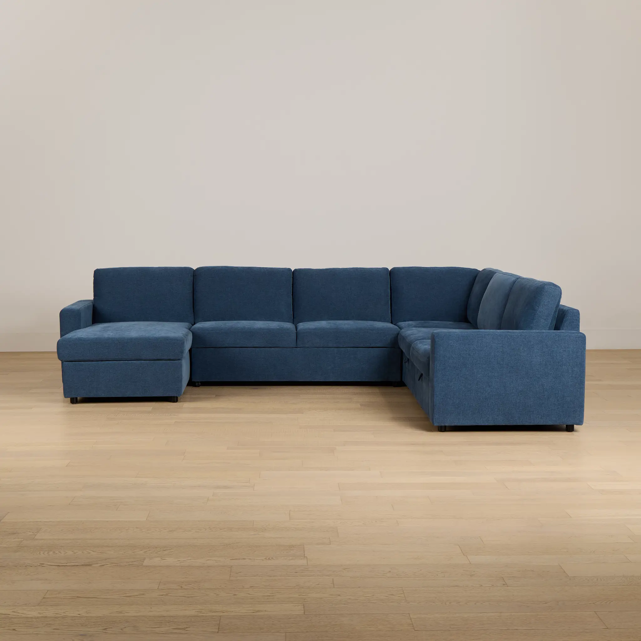 Addie Blue Fabric Medium Left Chaise Storage Sleeper Sectional Addie Blue Fabric Medium Left Chaise Storage Sleeper Sectional