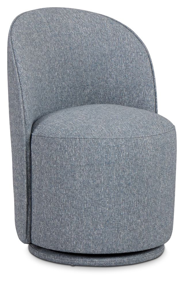 Claude Dark Blue Round Upholstered Side Chair