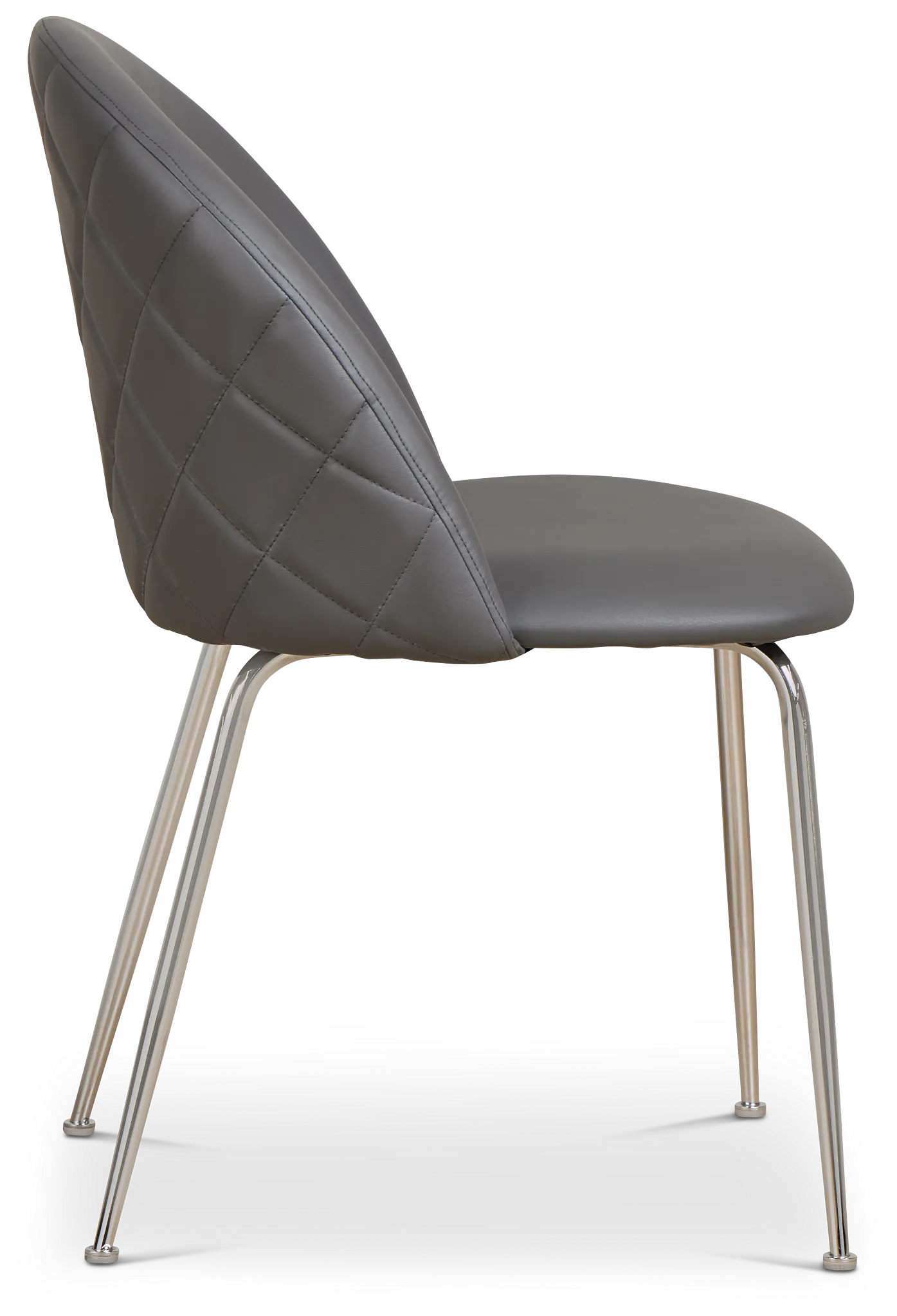 Capri Dark Gray Micro Upholstered Side Chair W/ Chrome Legs