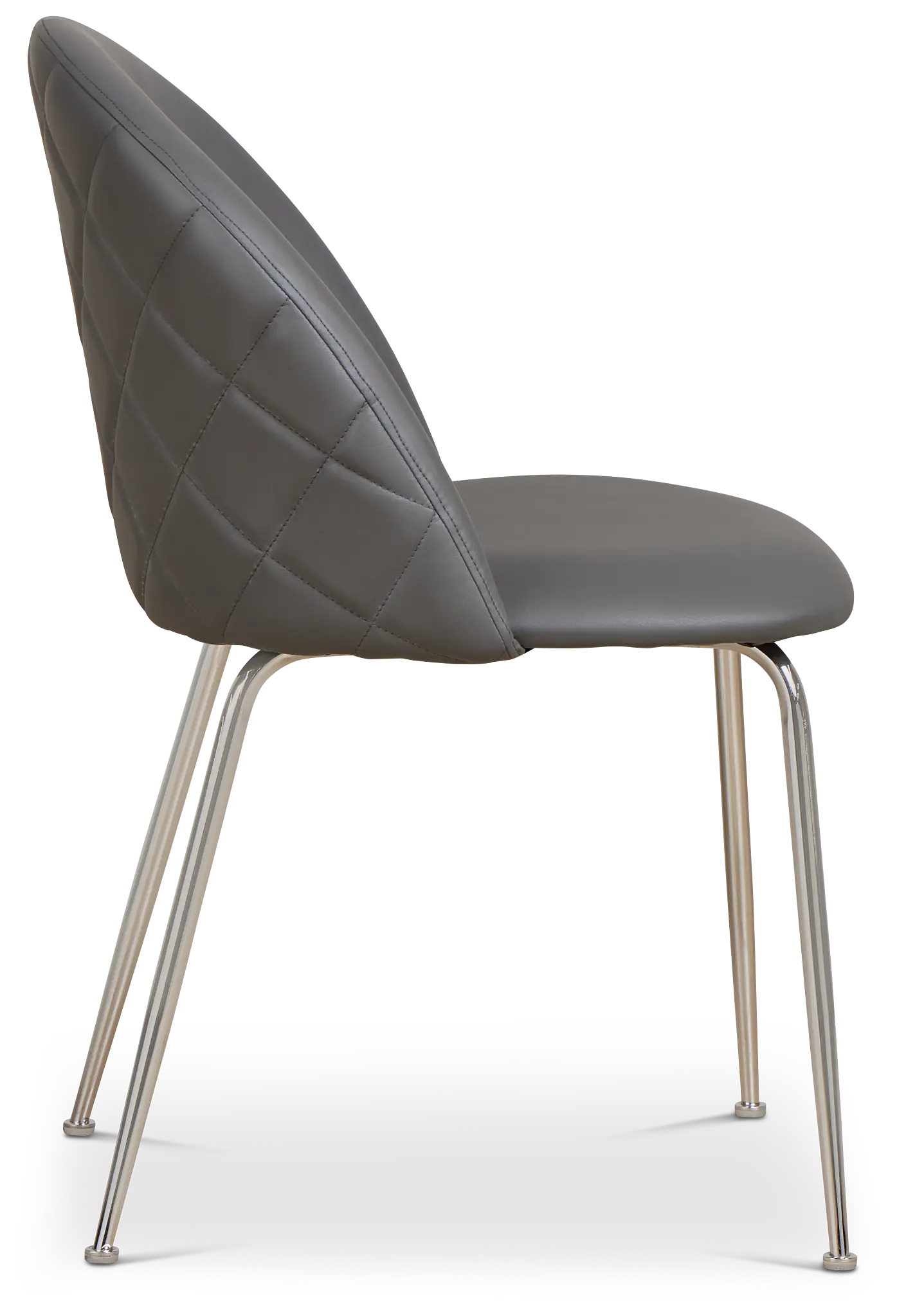 Capri Dark Gray Micro Upholstered Side Chair W/ Chrome Legs Capri Dark Gray Micro Upholstered Side Chair W/ Chrome Legs