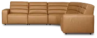 Sawyer Light Brown Micro Small Dual Power Reclining Two-arm Sectional