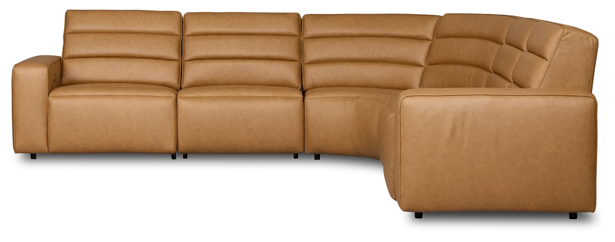 Sawyer Light Brown Micro Small Dual Power Reclining Two-arm Sectional