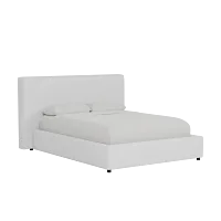 Grayton Suave White 44" Upholstered Platform Bed