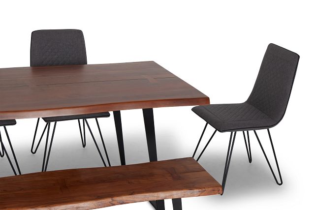 Shiloh Mid Tone Rect Table 4 Chairs Bench Dining Room Dining Sets City Furniture