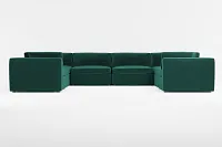 Destin Joya Green Velvet 8-piece Modular Sectional