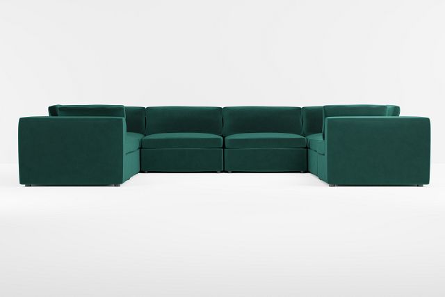 Destin Joya Green Velvet 8-piece Modular Sectional