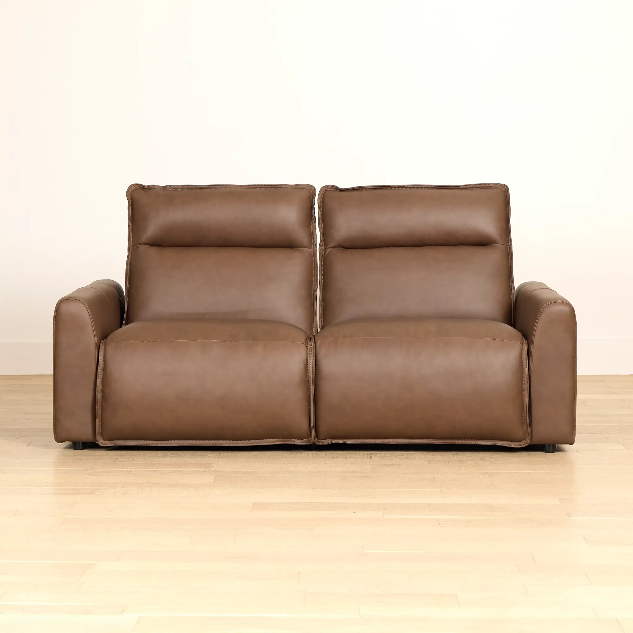 Edison Dark Brown Leather/Vinyl 2-piece Modular Power Reclining Sofa Edison Dark Brown Leather/Vinyl 2-piece Modular Power Reclining Sofa