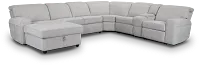 Callum Light Gray Storage Medium Left Triple Power Chaise Sleepr Sectional
