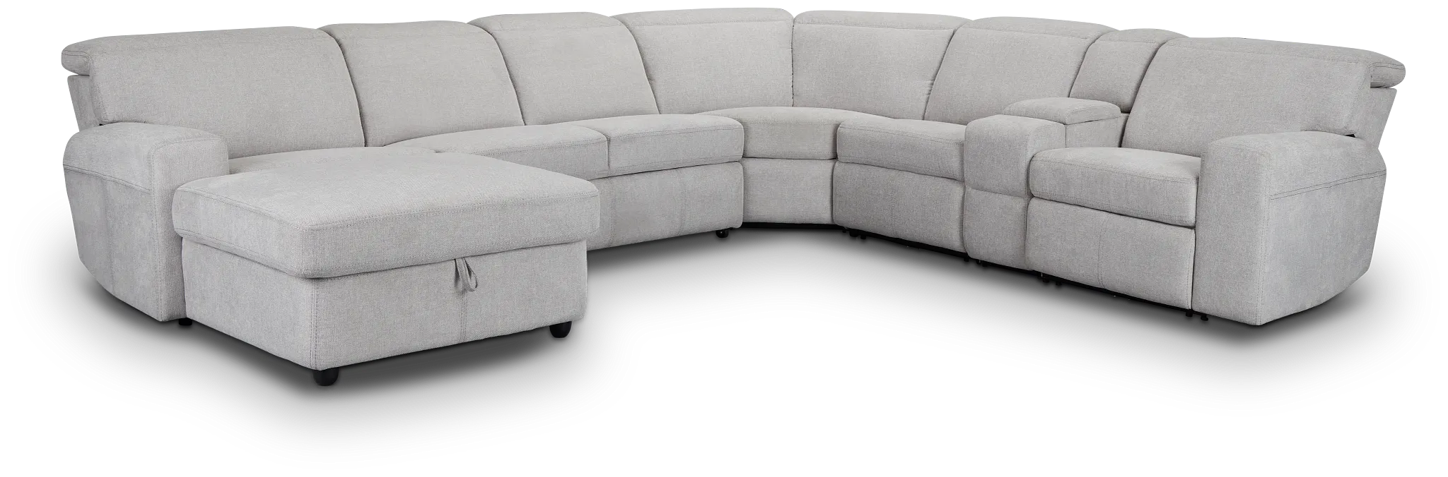 Callum Light Gray Storage Medium Left Triple Power Chaise Sleepr Sectional