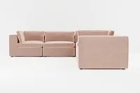 Destin Joya Light Pink Velvet 6-piece Modular Sectional