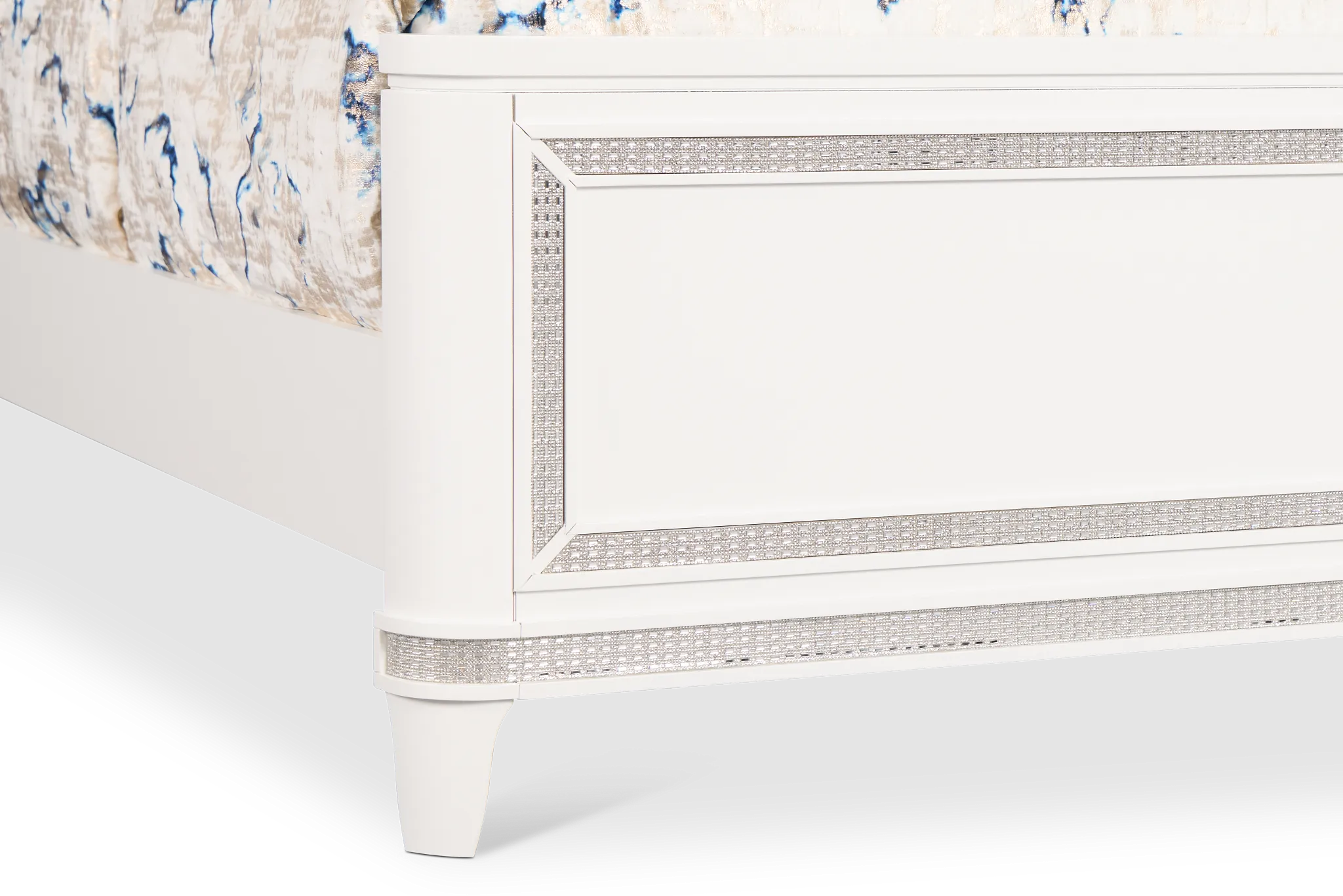 Milan White Uph Panel Bed