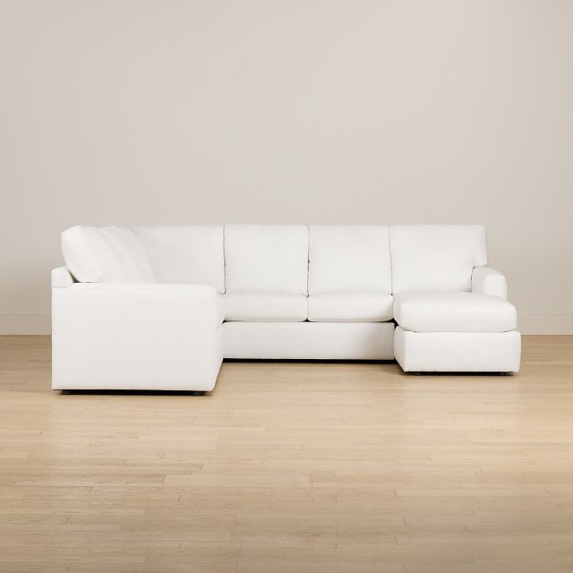 Rhodes White Fabric Medium Right Chaise Sectional