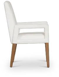 Provo White Upholstered Arm Chair
