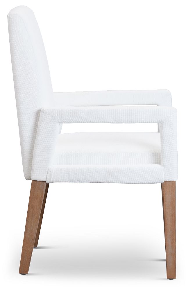 Provo White Upholstered Arm Chair
