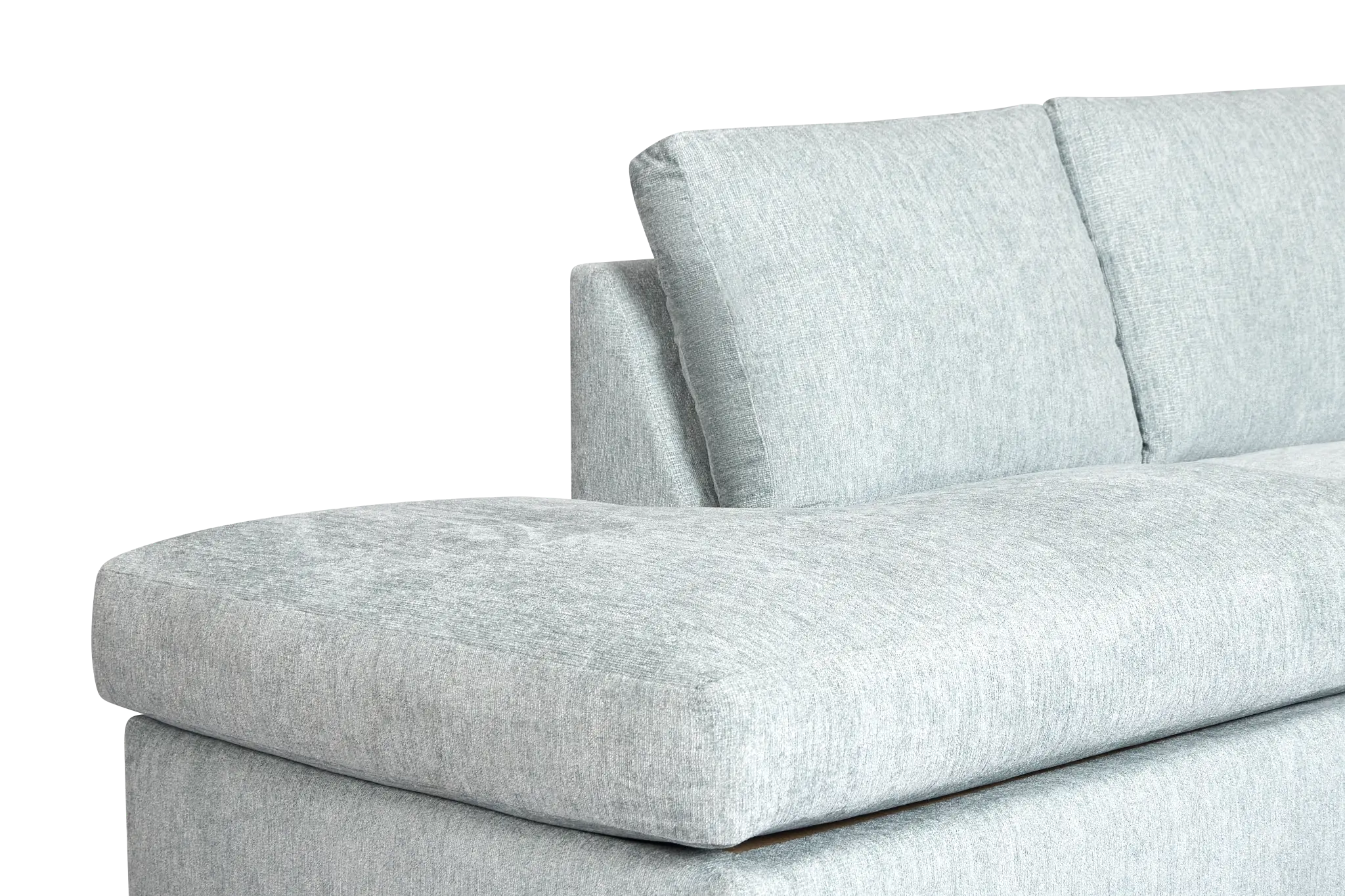 Shore Light Blue Fabric Left Bumper Sectional Shore Light Blue Fabric Left Bumper Sectional