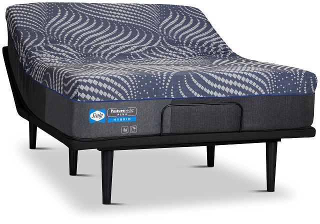 Sealy Posturpedic Plus Hybrid Albany Medium Ease Adjustable Mattress Set