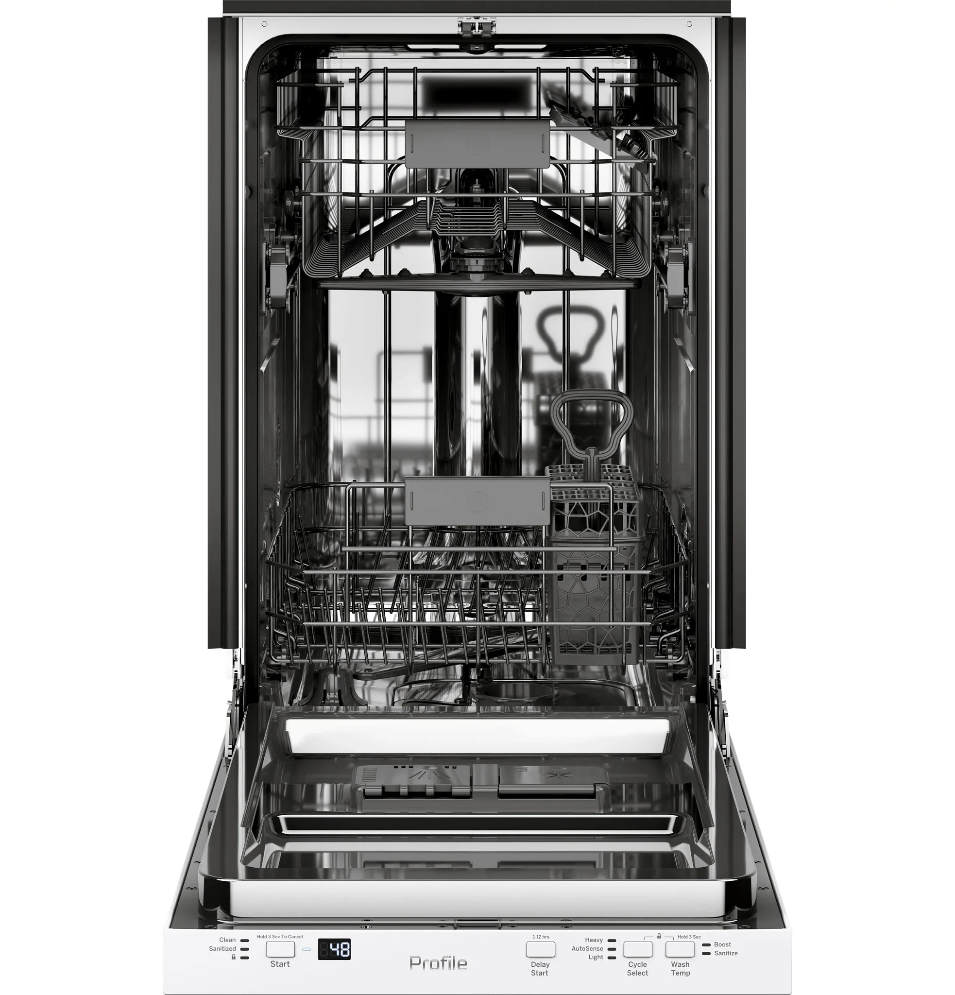 Ge Prpfile 145 Series White Built In Dishwasher