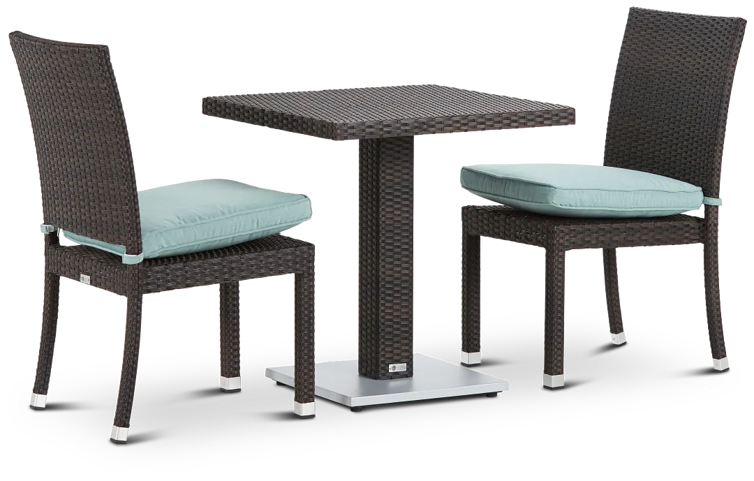 Zen Teal 27" Square Table & 2 Chairs