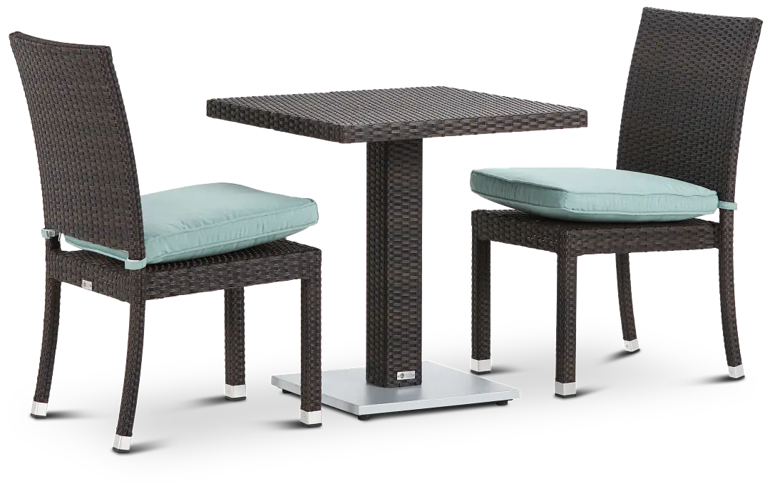 Zen Teal 27" Square Table & 2 Chairs Zen Teal 27" Square Table & 2 Chairs