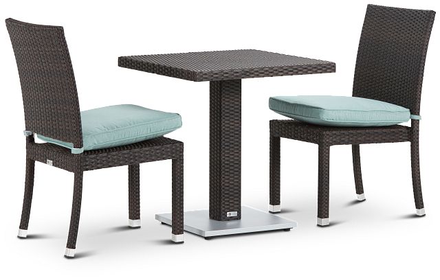 Zen Teal 27" Square Table & 2 Chairs